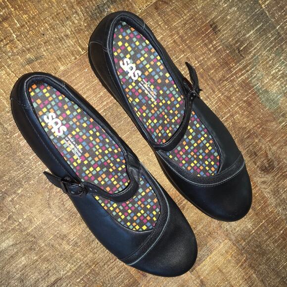 SAS San Antonio Shoes Clare Non Slip Mary Jane Loafer Black Womens 9 Narrow - Picture 9 of 9